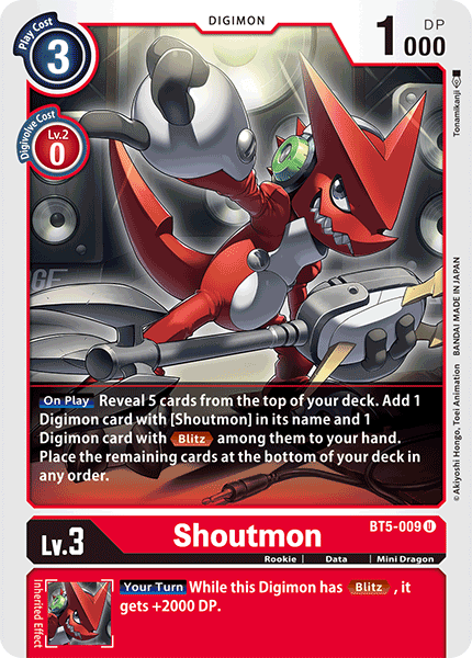 Shoutmon [BT5-009] [Battle of Omni] | Tables and Towers