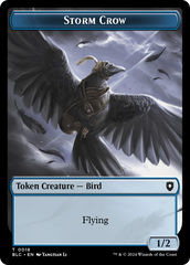 Storm Crow // Bird (003) Double-Sided Token [Bloomburrow Commander Tokens] | Tables and Towers