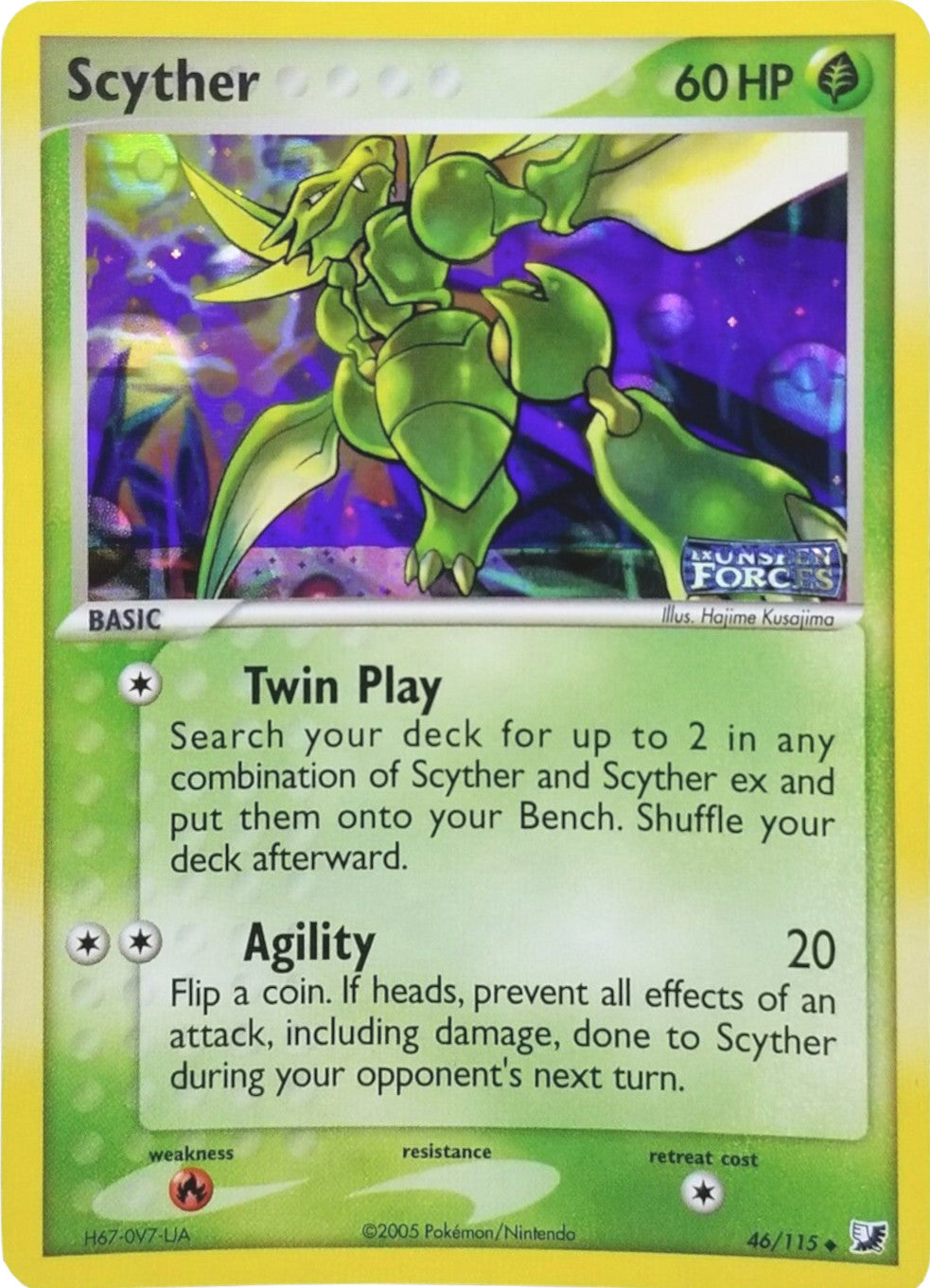 Scyther (46/115) (Stamped) [EX: Unseen Forces] | Tables and Towers