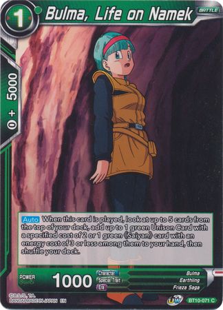 Bulma, Life on Namek (BT10-071) [Rise of the Unison Warrior 2nd Edition] | Tables and Towers