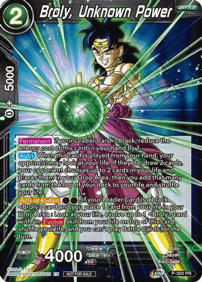 Broly, Unknown Power (P-350) [Tournament Promotion Cards] | Tables and Towers