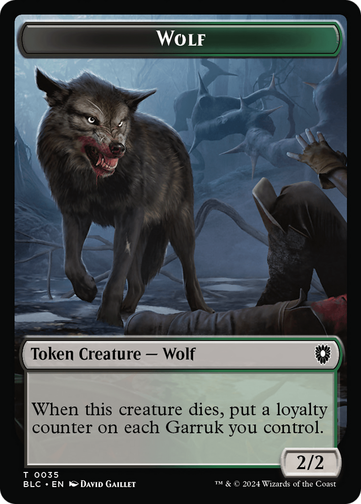 Human Soldier // Wolf (035) Double-Sided Token [Bloomburrow Commander Tokens] | Tables and Towers