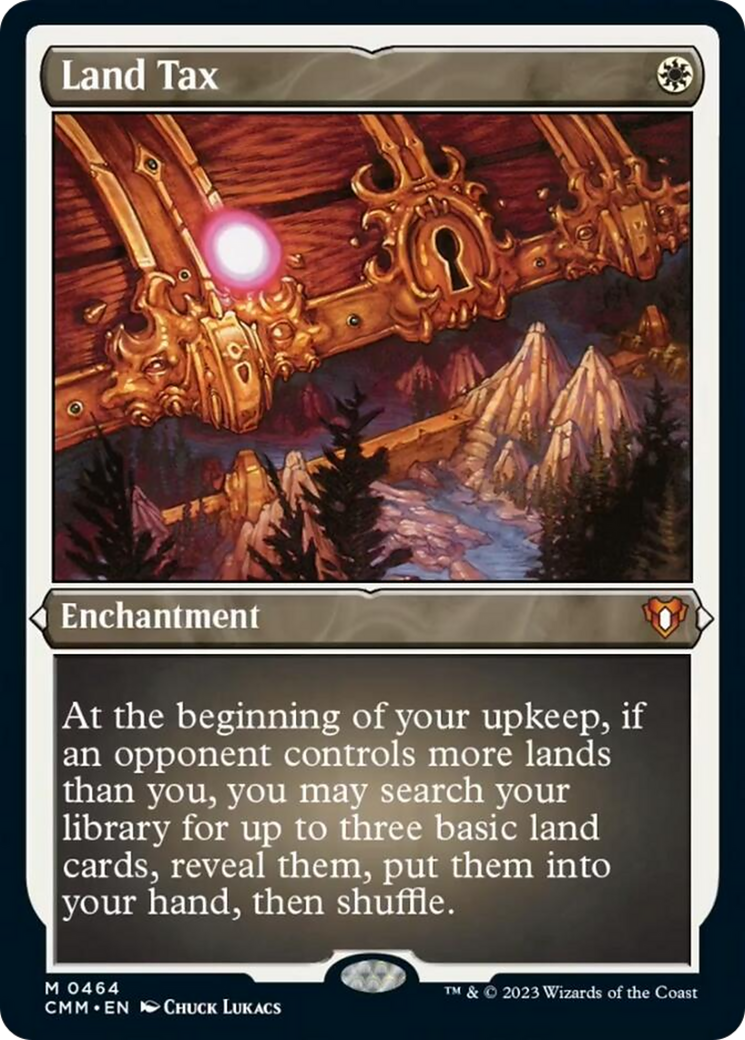 Land Tax (Foil Etched) [Commander Masters] | Tables and Towers