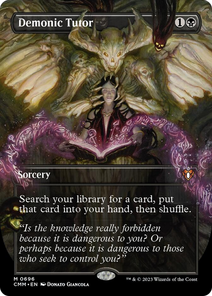 Demonic Tutor (Borderless Alternate Art) [Commander Masters] | Tables and Towers