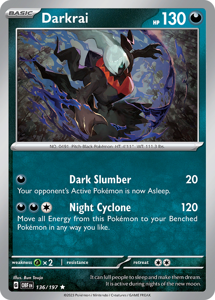 Darkrai (136/197) [Scarlet & Violet: Obsidian Flames] | Tables and Towers