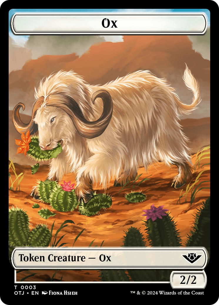 Treasure // Ox Double-Sided Token [Outlaws of Thunder Junction Tokens] | Tables and Towers