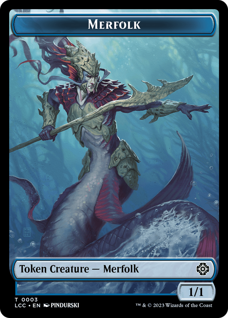 Frog Lizard // Merfolk (0003) Double-Sided Token [The Lost Caverns of Ixalan Commander Tokens] | Tables and Towers