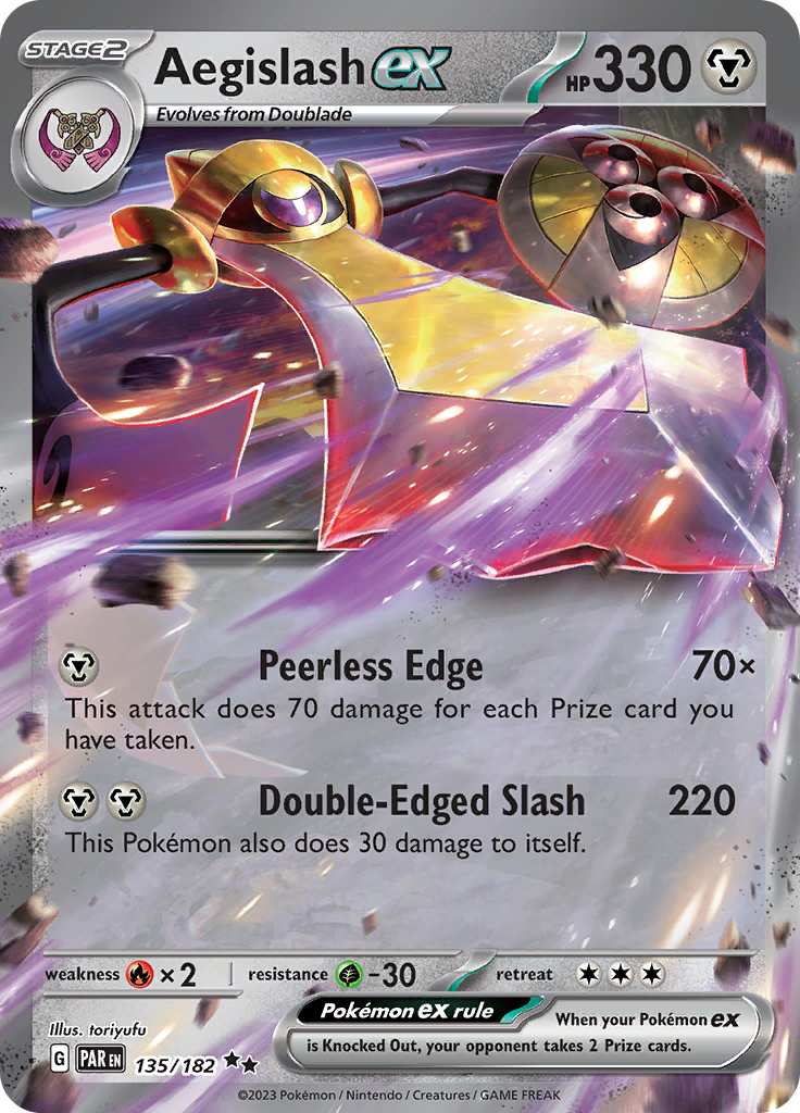 Aegislash ex (135/182) [Scarlet & Violet: Paradox Rift] | Tables and Towers