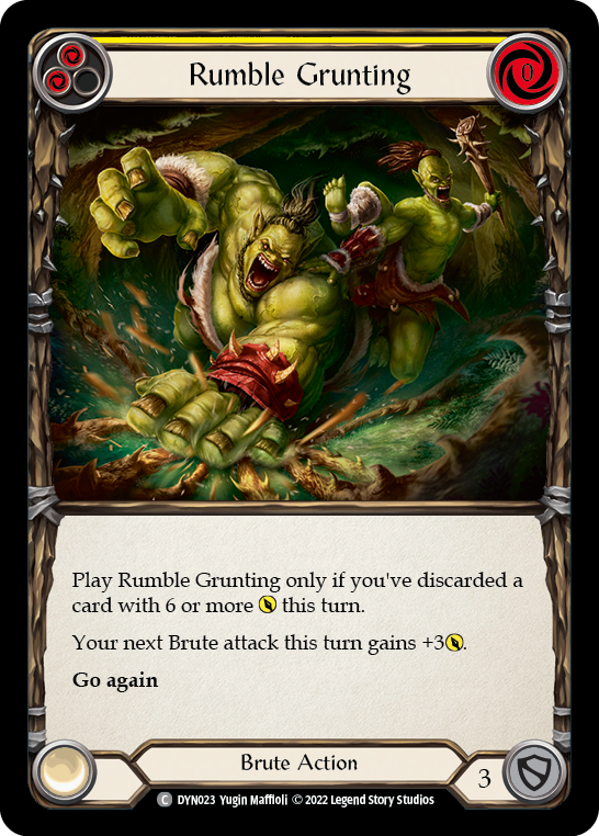 Rumble Grunting (Yellow) [DYN023] (Dynasty)  Rainbow Foil | Tables and Towers