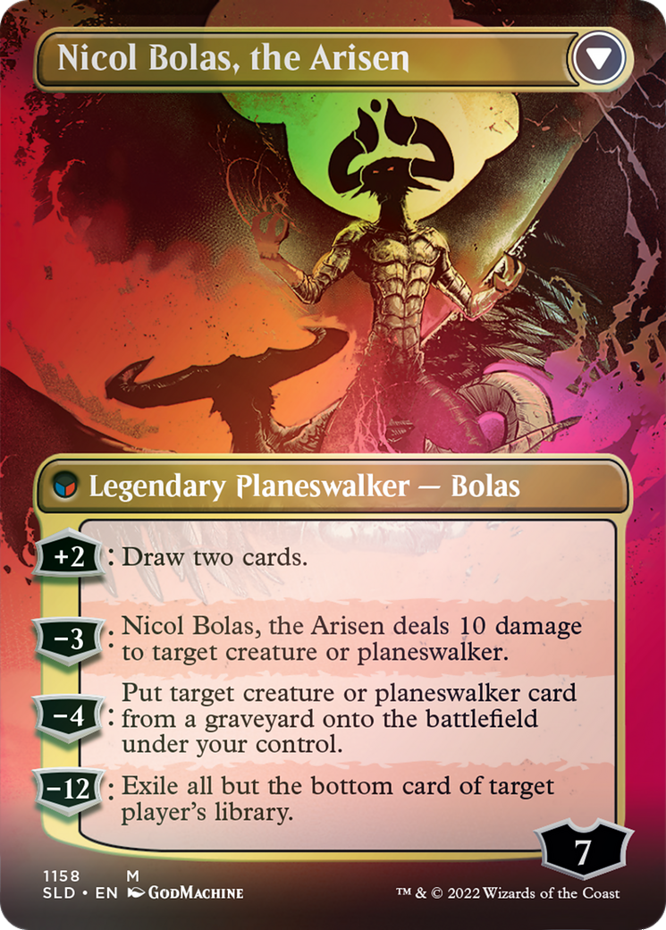 Nicol Bolas, the Ravager // Nicol Bolas, the Arisen (Borderless) [Secret Lair: From Cute to Brute] | Tables and Towers