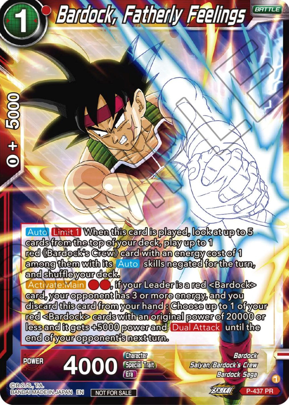 Bardock, Fatherly Feelings (Zenkai Series Tournament Pack Vol.2) (P-437) [Tournament Promotion Cards] | Tables and Towers