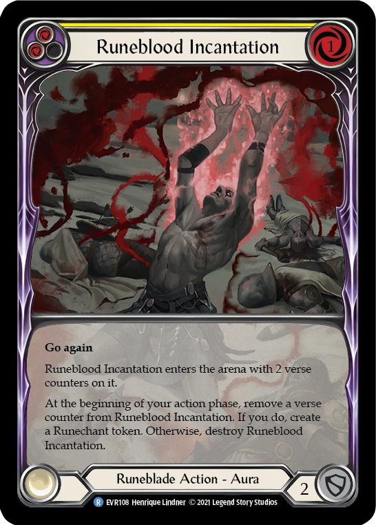 Runeblood Incantation (Yellow) [EVR108] (Everfest)  1st Edition Extended Art Rainbow Foil | Tables and Towers