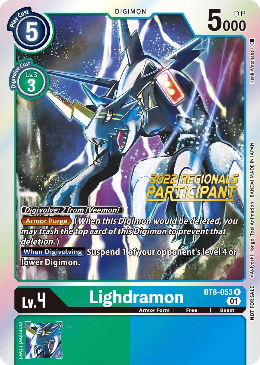 Lighdramon [BT8-053] (2022 Championship Offline Regional) (Online Participant) [New Awakening Promos] | Tables and Towers