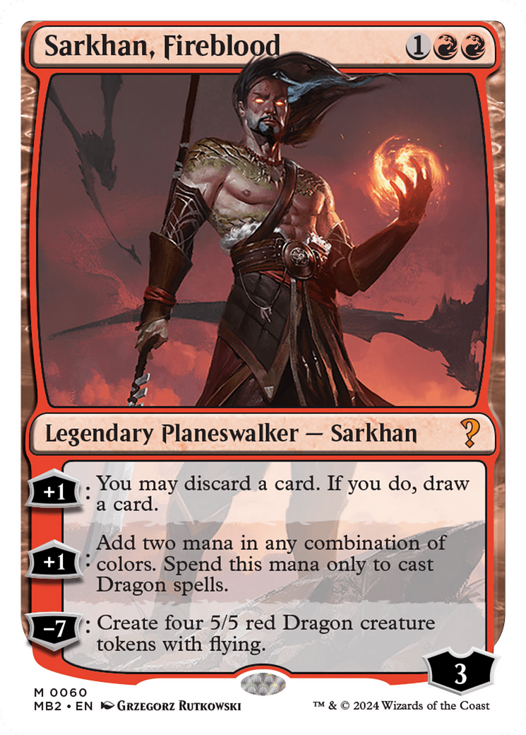 Sarkhan, Fireblood (White Border) [Mystery Booster 2] | Tables and Towers