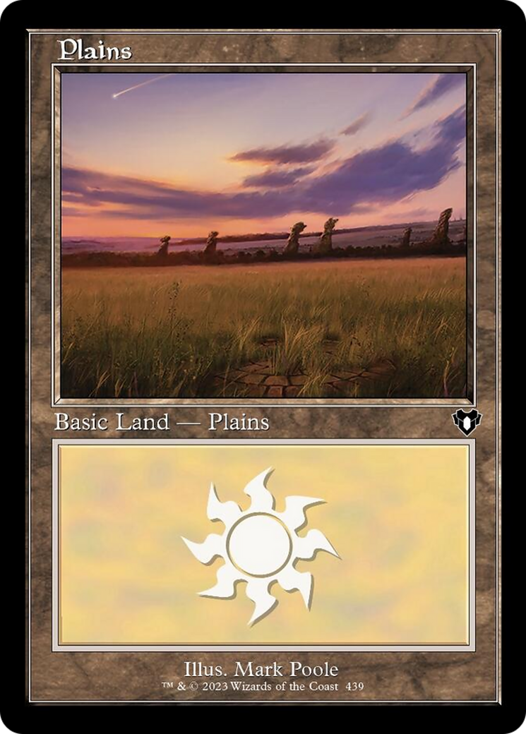 Plains (439) (Retro) [Commander Masters] | Tables and Towers