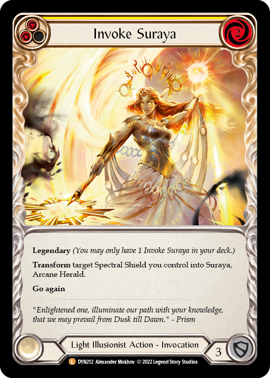 Invoke Suraya // Suraya, Archangel of Knowledge [DYN212] (Dynasty)  Cold Foil | Tables and Towers