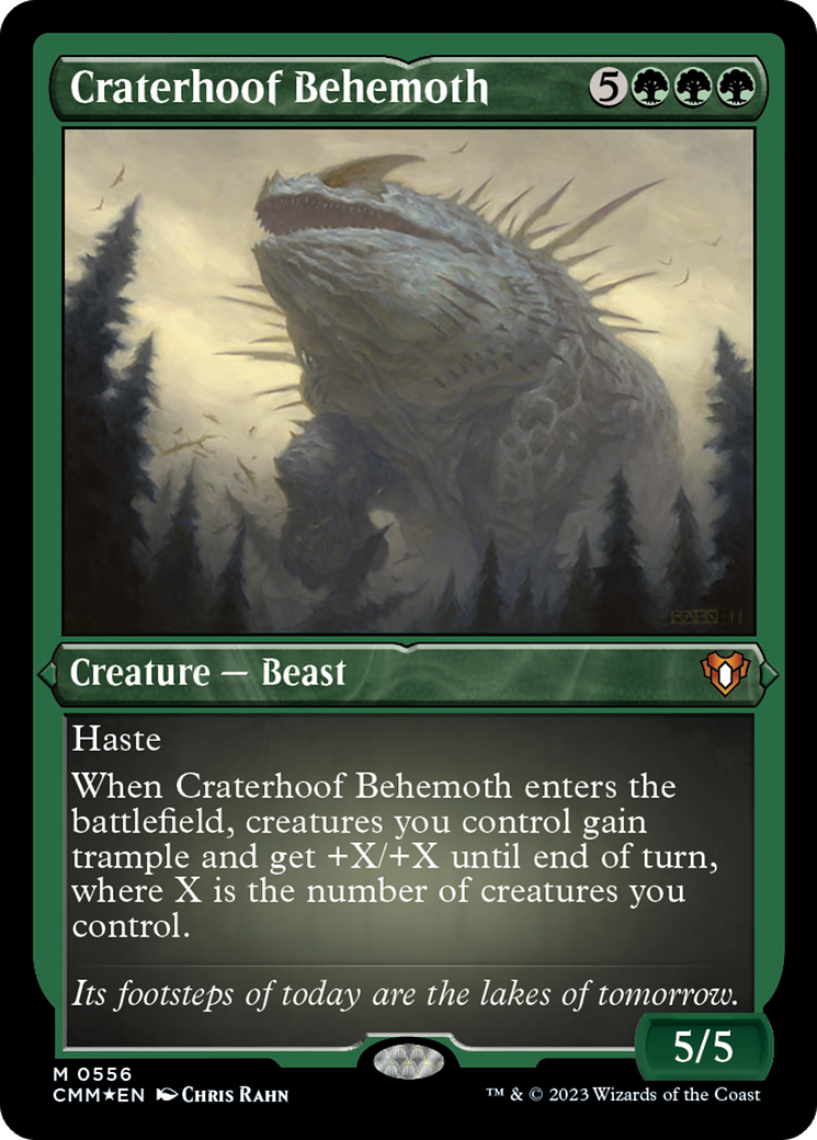 Craterhoof Behemoth (Foil Etched) [Commander Masters] | Tables and Towers