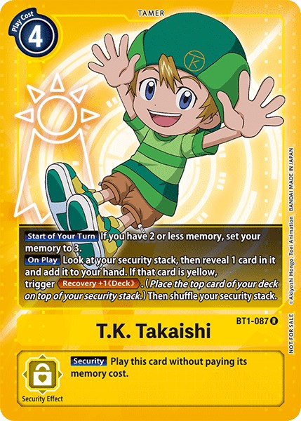 T.K. Takaishi [BT1-087] (Official Tournament Pack Vol.3) [Release Special Booster Promos] | Tables and Towers