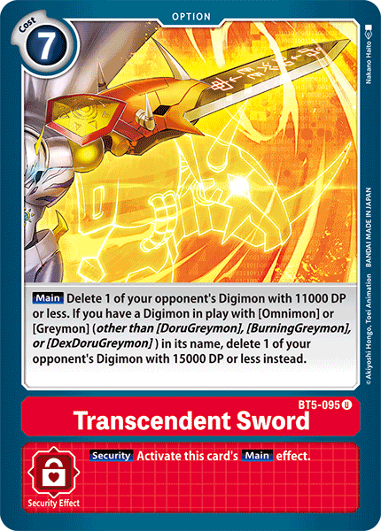 Transcendent Sword [BT5-095] [Battle of Omni] | Tables and Towers