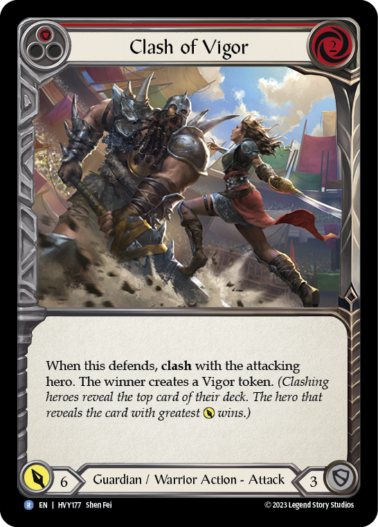 Clash of Vigor (Red) [HVY177] (Heavy Hitters)  Rainbow Foil | Tables and Towers