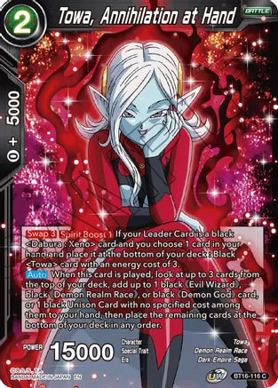 Towa, Annihilation at Hand (BT16-116) [Realm of the Gods] | Tables and Towers