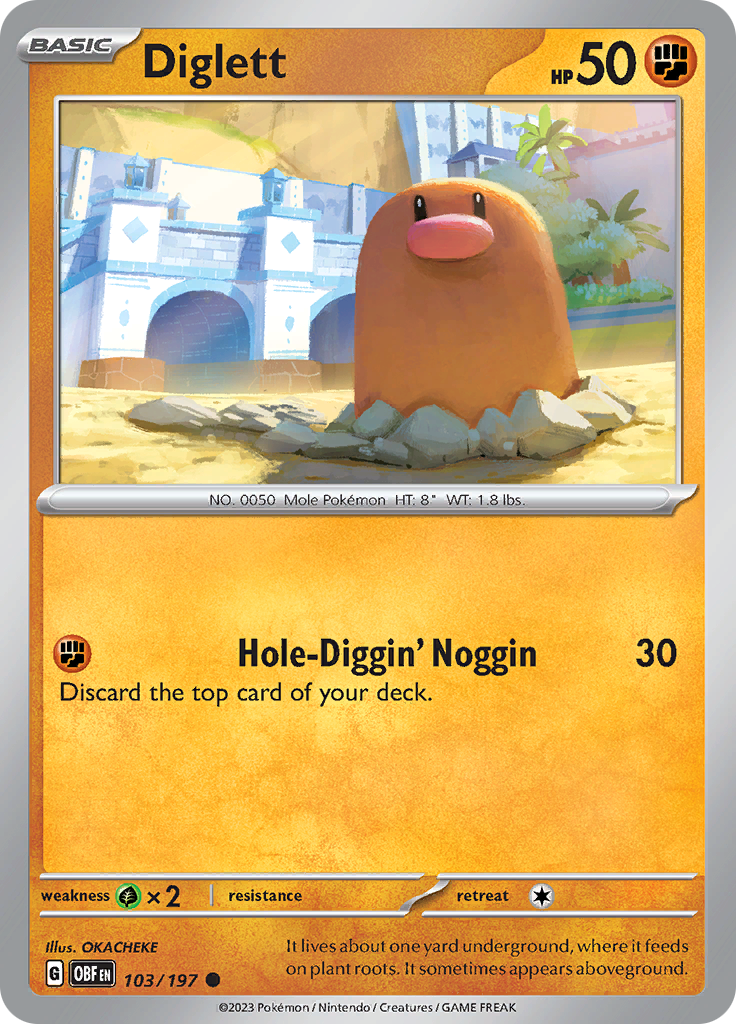 Diglett (103/197) [Scarlet & Violet: Obsidian Flames] | Tables and Towers