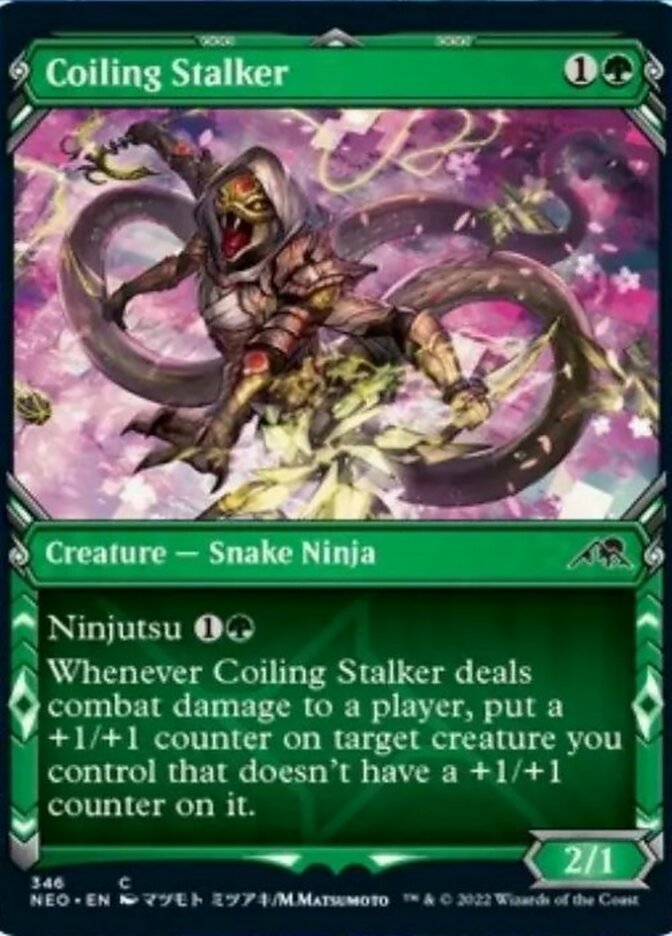 Coiling Stalker (Showcase Ninja) [Kamigawa: Neon Dynasty] | Tables and Towers