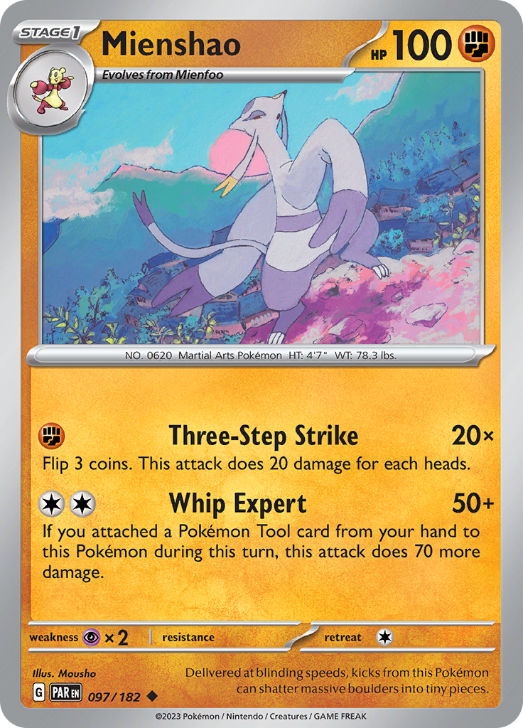 Mienshao (097/182) [Scarlet & Violet: Paradox Rift] | Tables and Towers