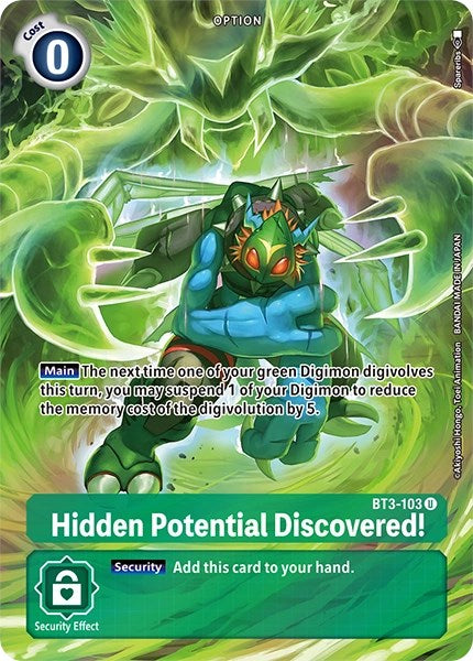 Hidden Potential Discovered! [BT3-103] (Alternate Art) [Dimensional Phase] | Tables and Towers