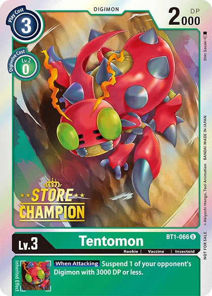 Tentomon [BT1-066] (Store Champion) [Release Special Booster Promos] | Tables and Towers