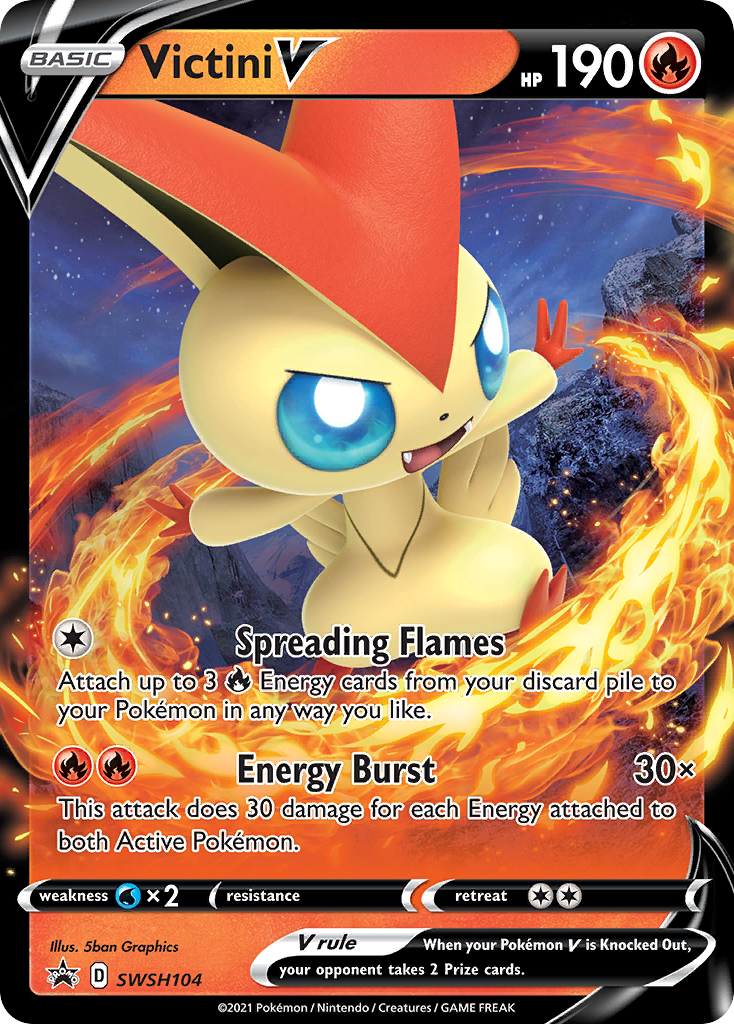 Victini V (SWSH104) [Sword & Shield: Black Star Promos] | Tables and Towers