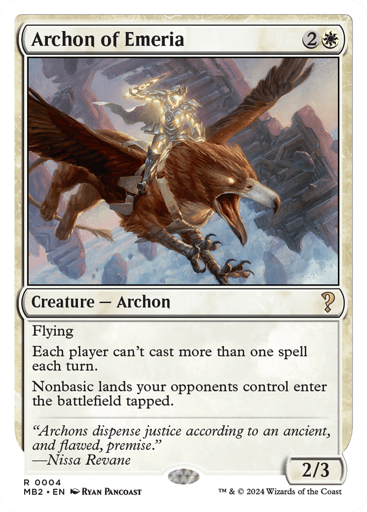 Archon of Emeria (White Border) [Mystery Booster 2] | Tables and Towers