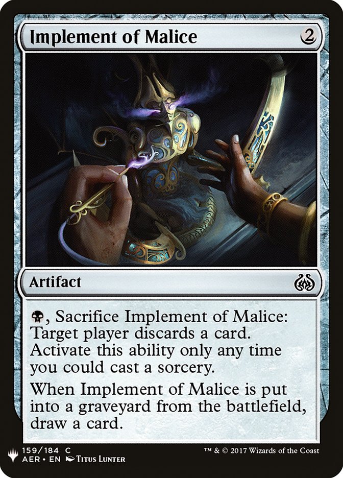 Implement of Malice [Mystery Booster] | Tables and Towers