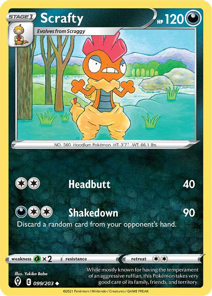 Scrafty (099/203) [Sword & Shield: Evolving Skies] | Tables and Towers