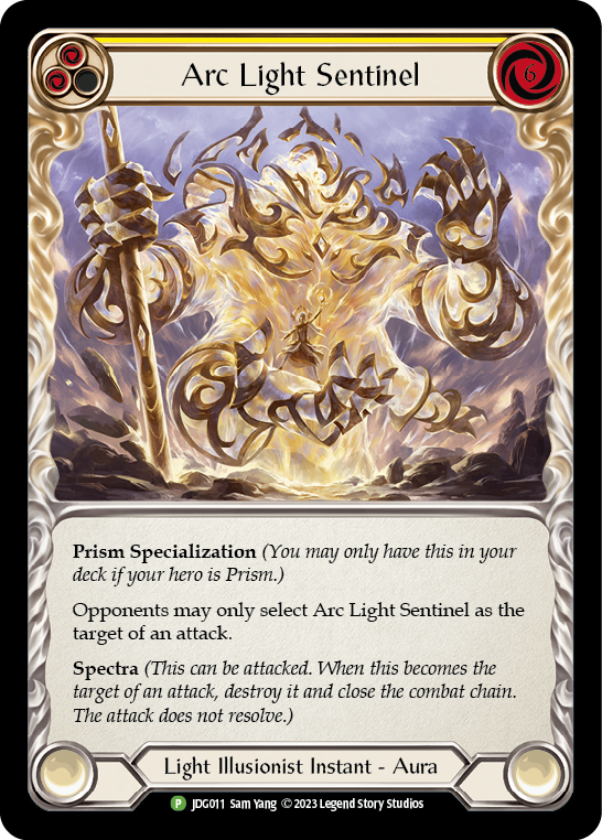 Arc Light Sentinel (Yellow) [JDG011] (Promo)  Cold Foil | Tables and Towers