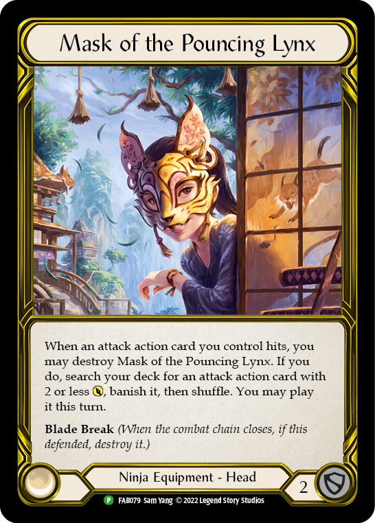 Mask of the Pouncing Lynx (Golden) [FAB079] (Promo)  Cold Foil | Tables and Towers