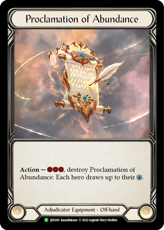 Proclamation of Abundance [JDG010] (Promo)  Rainbow Foil | Tables and Towers