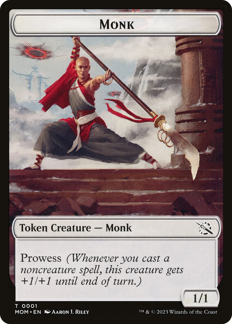 Monk // Spirit (13) Double-Sided Token [March of the Machine Tokens] | Tables and Towers