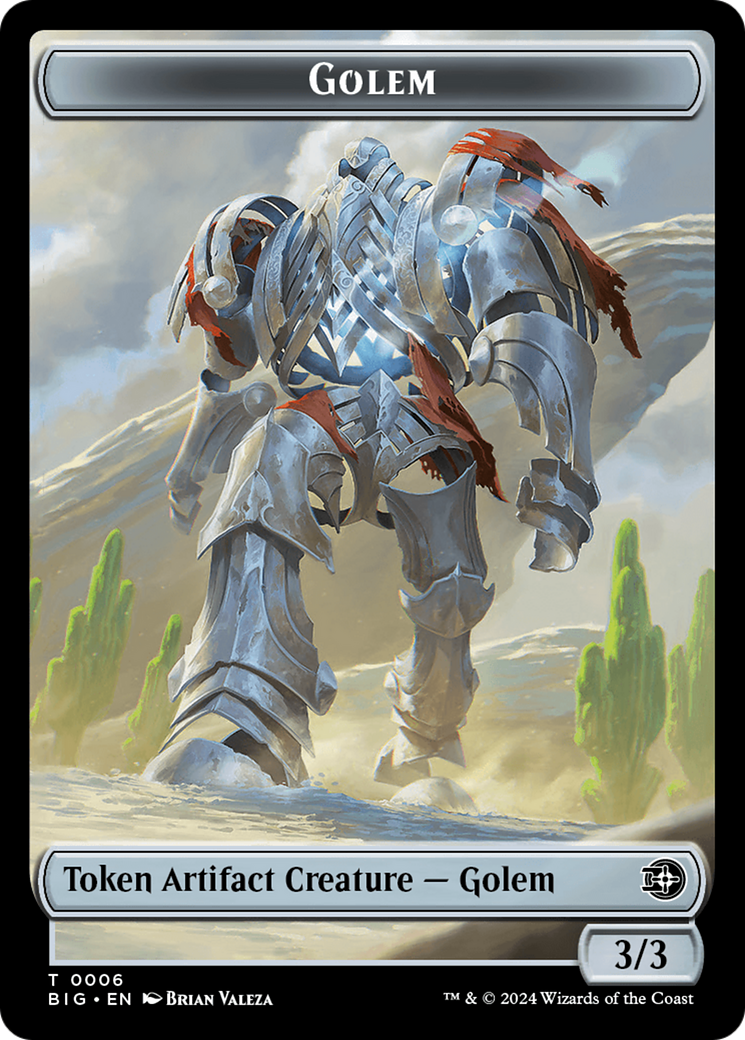 Treasure // Golem Double-Sided Token [Outlaws of Thunder Junction Tokens] | Tables and Towers