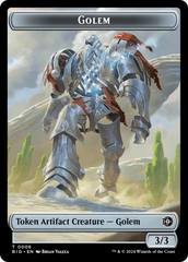 Mercenary // Golem Double-Sided Token [Outlaws of Thunder Junction Tokens] | Tables and Towers