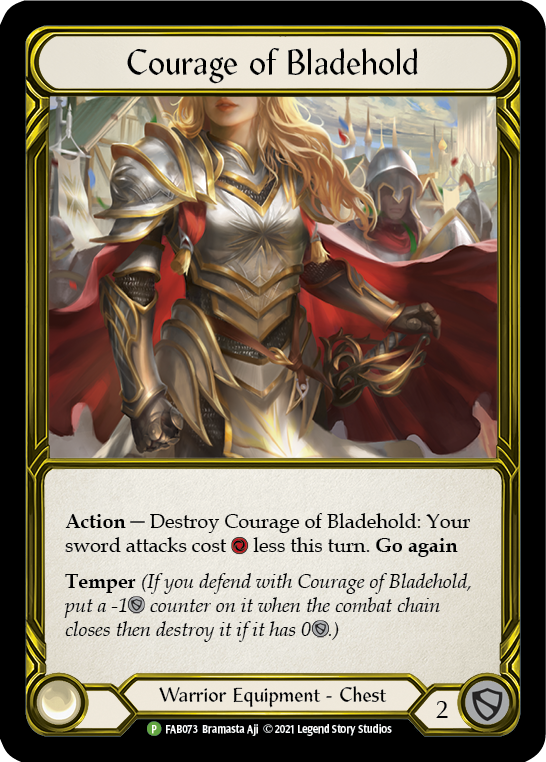 Courage of Bladehold (Golden) [FAB073] (Promo)  Cold Foil | Tables and Towers