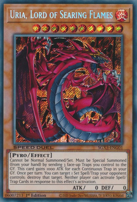 Uria, Lord of Searing Flames [SGX3-ENG01] Secret Rare | Tables and Towers