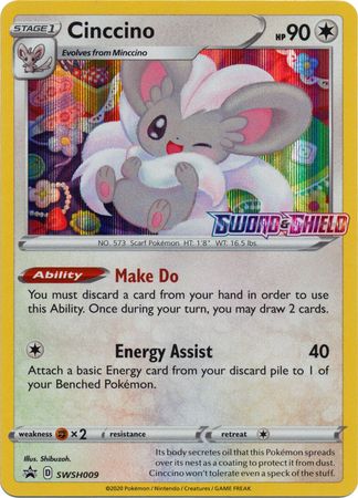 Cinccino (SWSH009) (Prerelease Promo) [Sword & Shield: Black Star Promos] | Tables and Towers