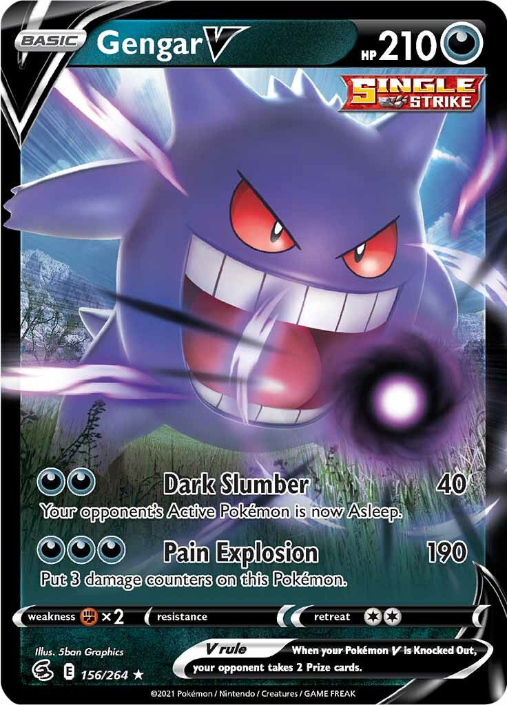 Gengar V (156/264) [Sword & Shield: Fusion Strike] | Tables and Towers