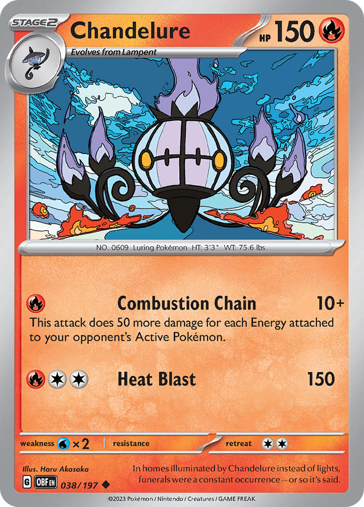 Chandelure (038/197) [Scarlet & Violet: Obsidian Flames] | Tables and Towers