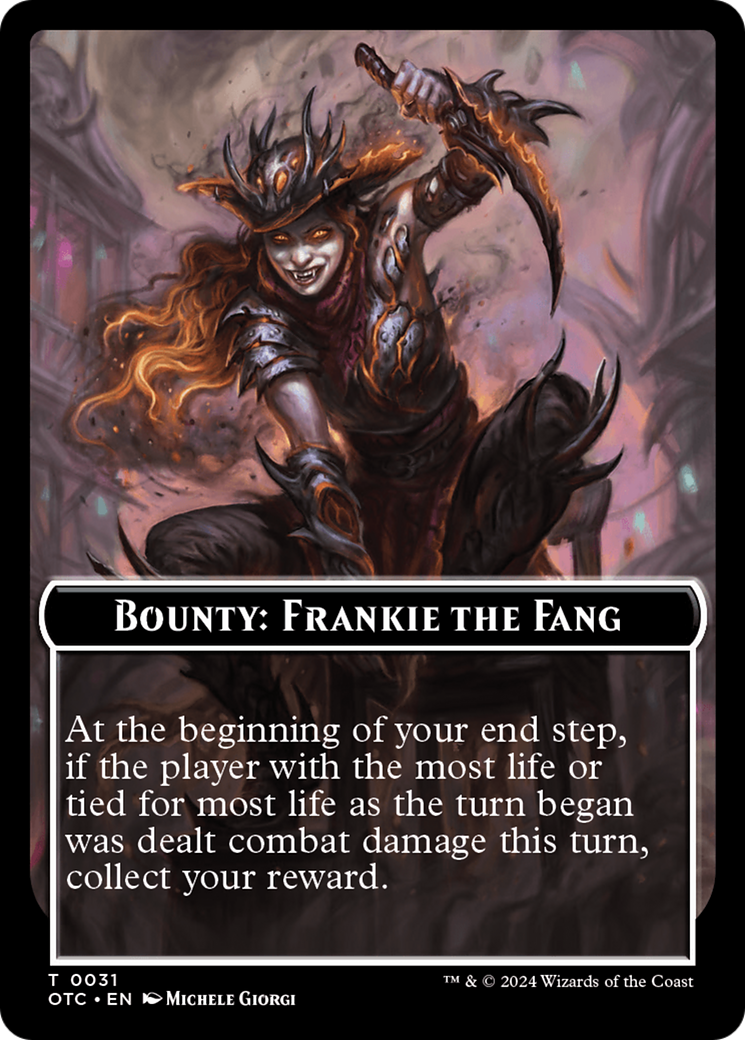 Bounty: Frankie the Fang // Bounty Rules Double-Sided Token [Outlaws of Thunder Junction Commander Tokens] | Tables and Towers