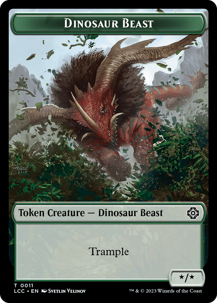 Dinosaur Beast // Dinosaur Double-Sided Token [The Lost Caverns of Ixalan Commander Tokens] | Tables and Towers