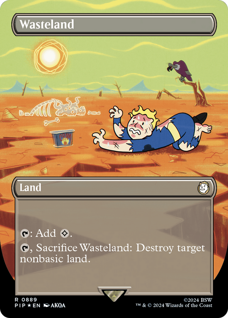 Wasteland (Borderless) (Surge Foil) [Fallout] | Tables and Towers