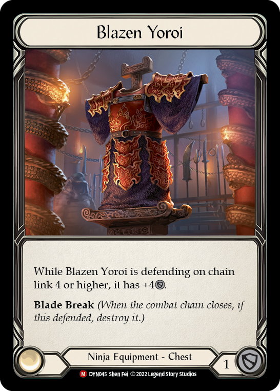 Blazen Yoroi [DYN045] (Dynasty)  Rainbow Foil | Tables and Towers