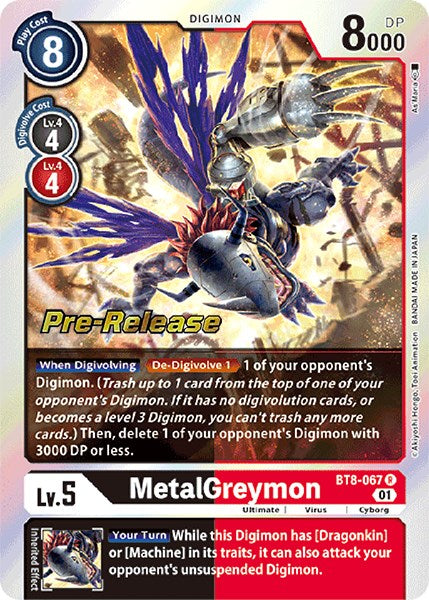 MetalGreymon [BT8-067] [New Awakening Pre-Release Cards] | Tables and Towers